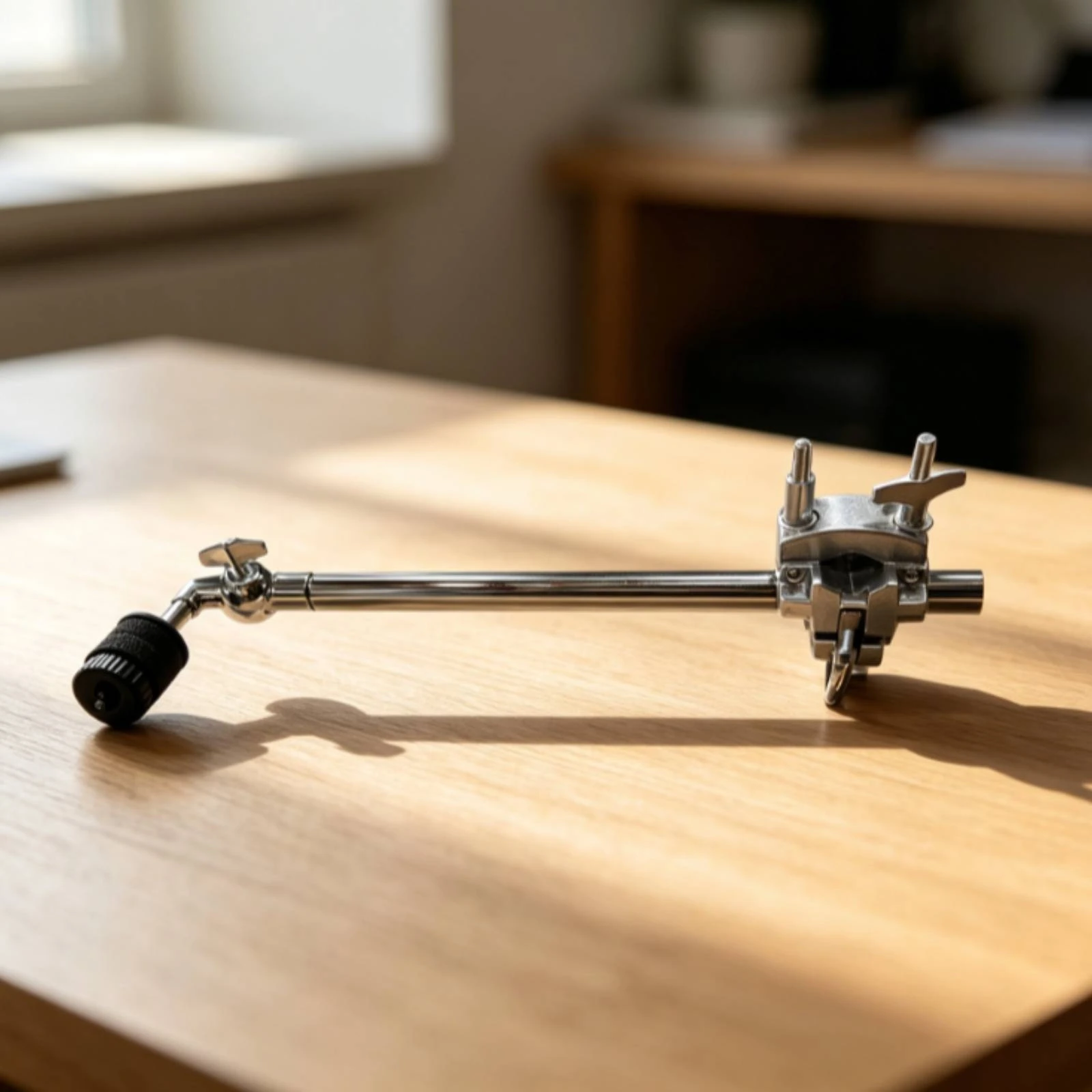 Drum Hardware Clamp with Cymbal Rod Compact Cymbal Mount with Multi-Function Clamp Percussion Accessory Portable Adjustable