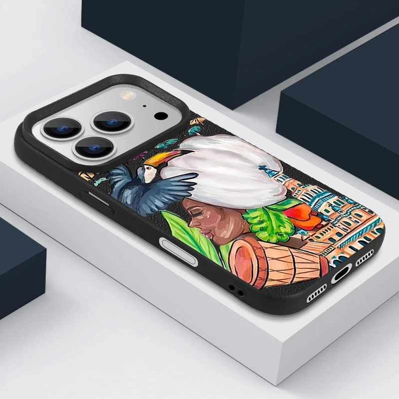Funda con Diseño Tropical de Tucán para iPhone 17 Pro Max, Funda para iPhone 16 Pro Max 15 14 13 12 11 16E, Textura de Cuero