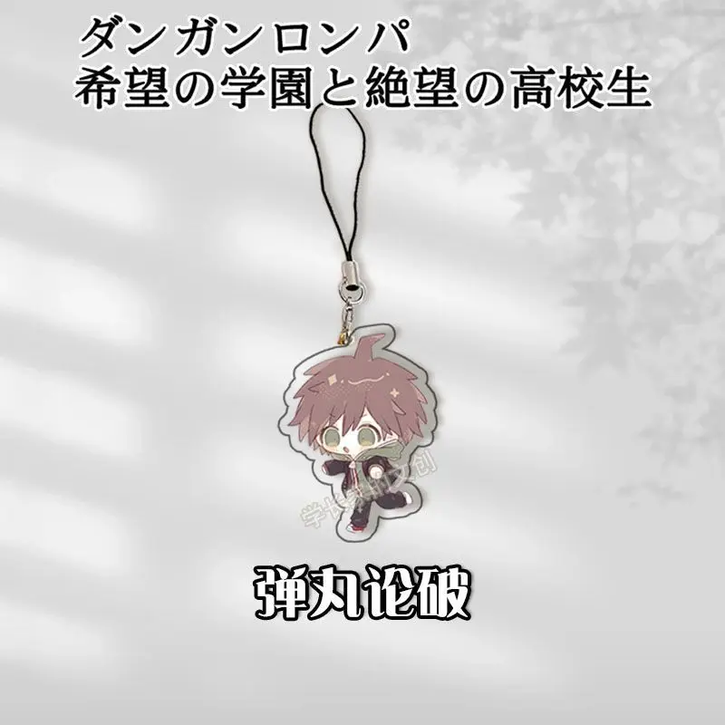 Anime Danganronpa Pendant Keychains Nagito Komaeda Acrylic Phone Lanyards Phone Charm Decoration Backpack Accessories