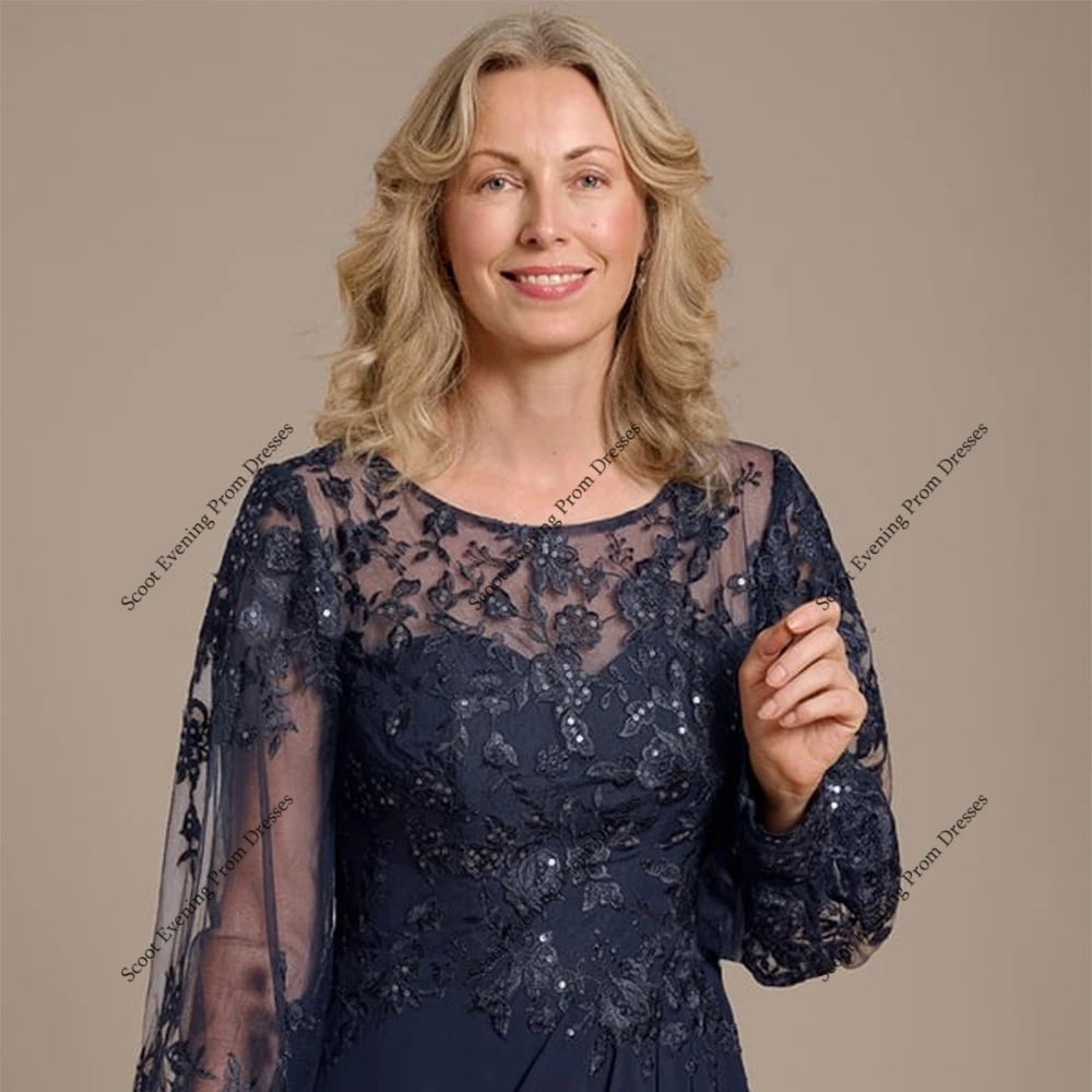 Simples colher mãe da noiva vestidos com renda manga cheia vestidos de festa de casamento para as mulheres 2025 verão novo robe de soirée