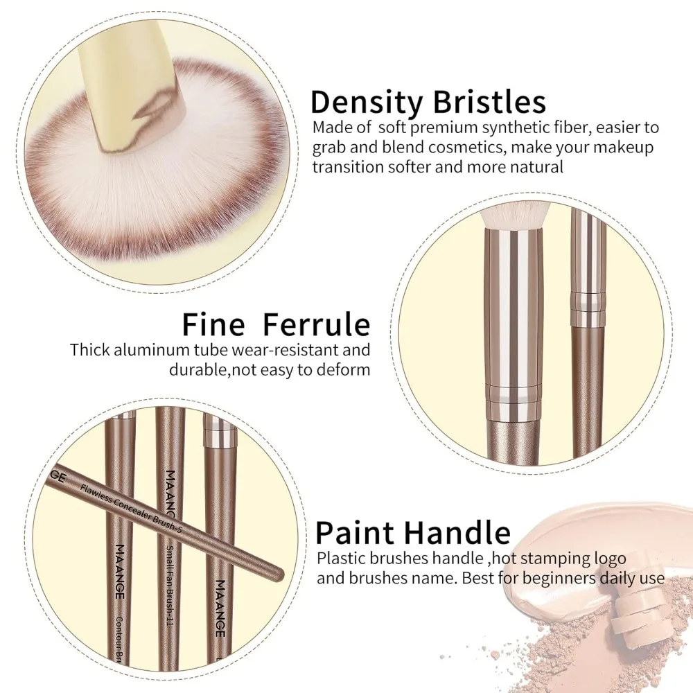 Set di pennelli per trucco 23 pezzi Pennelli per trucco Pennelli per trucco sintetici premium Cipria professionale Blush Miscela di ombretti a punta