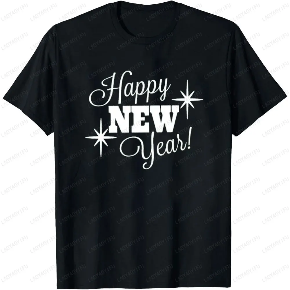 

Happy New Year 2026 Printed T-shirt Tops Gift Christmas Shirts for Women Clothing Xmas Vacation TShirt for Men Classic Tops