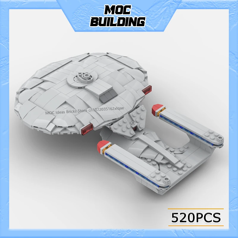 MOC Building Blocks Space Series Model Mini Scale Starship DIY Assemble Bricks Creative Spaceship Toys Collection Display Gifts