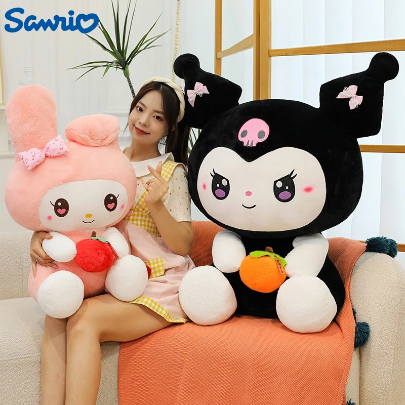 

90 см большой размер Sanrio Fruit Kuromi плюшевые игрушки My Melody мультфильм аниме Peluche Kawaii орнамент чучело животных детская игрушка в подарок