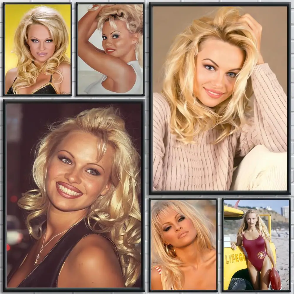 Popular P-Pamela Anderson Painting Calligraphy Wall Art Canvas Poster Premium Home Decor Print for Living Room Bedroom
