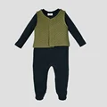 Boy olive romper