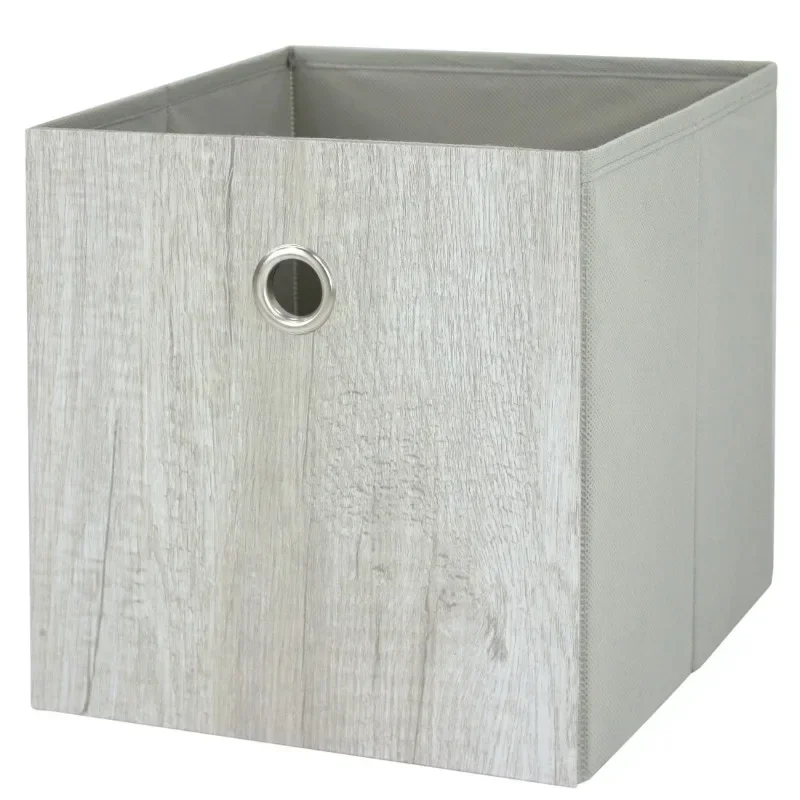 

Mainstays Collapsible Fabric Cube Storage Bin (10.5" x 10.5"), Grey Wood Grain