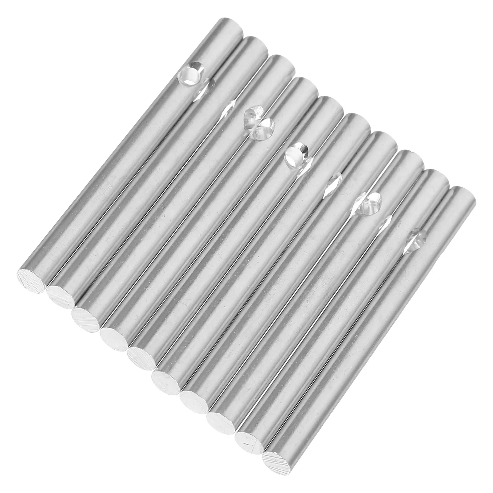 

10 Pcs Wind Chime Material Chimes Handmade Accessories Silver Aluminum Metal Tube