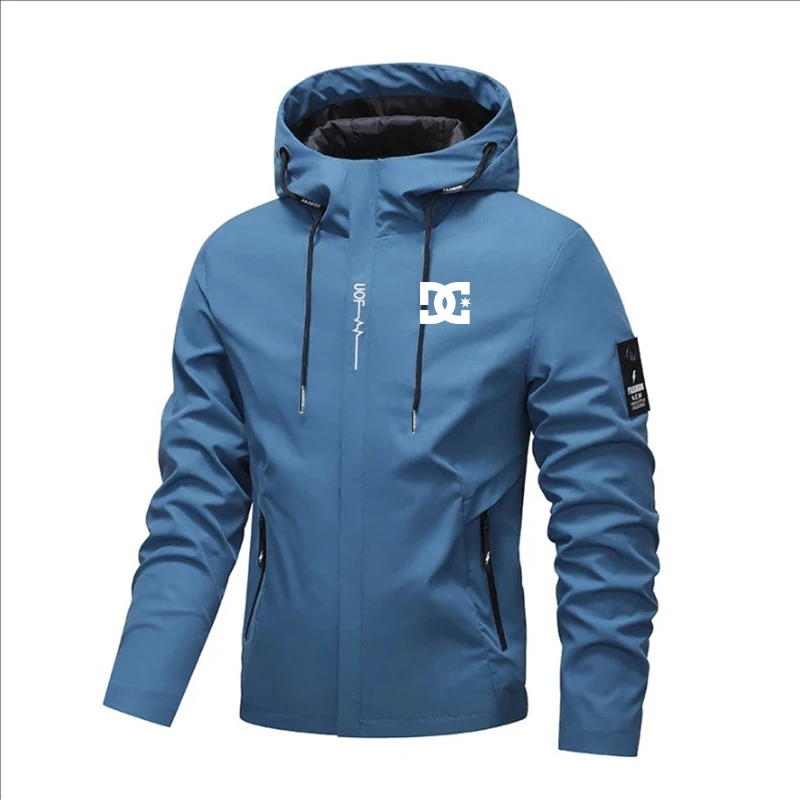 Chaqueta cortavientos para exteriores para hombre, chaqueta con capucha de montañismo de estilo deportivo informal, nueva marca de productos para primavera y otoño 2025