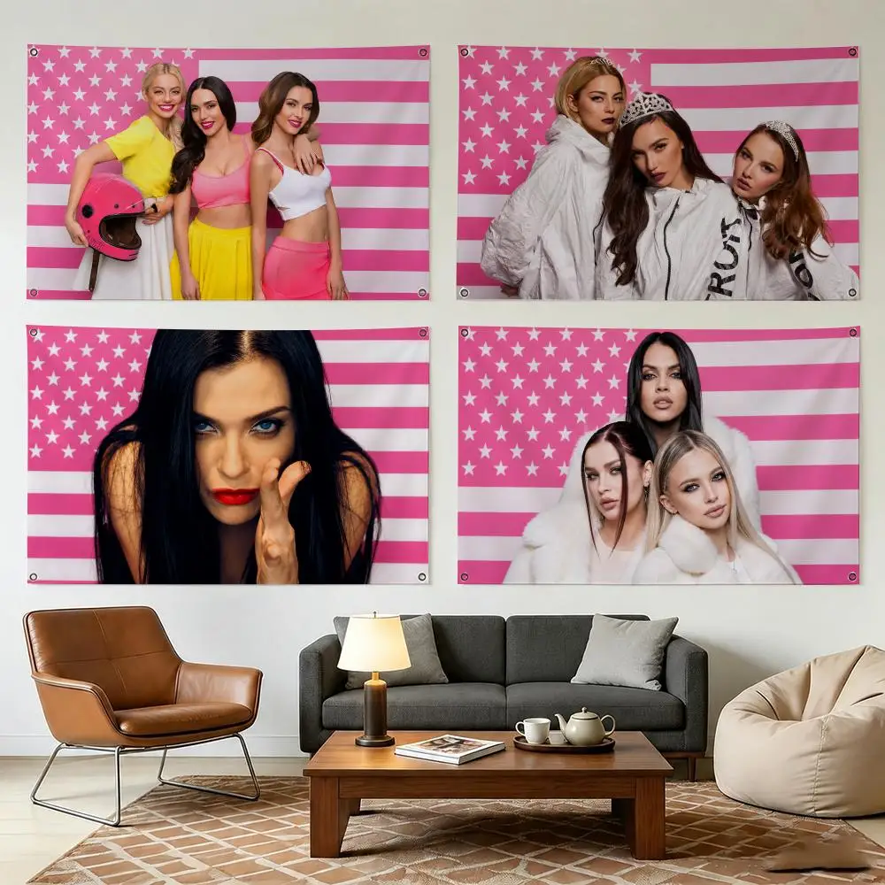 S-sEREBRO Band Singer Flags Wall Hanging Outdoor Garage Room Decorative Fashion Gift Background