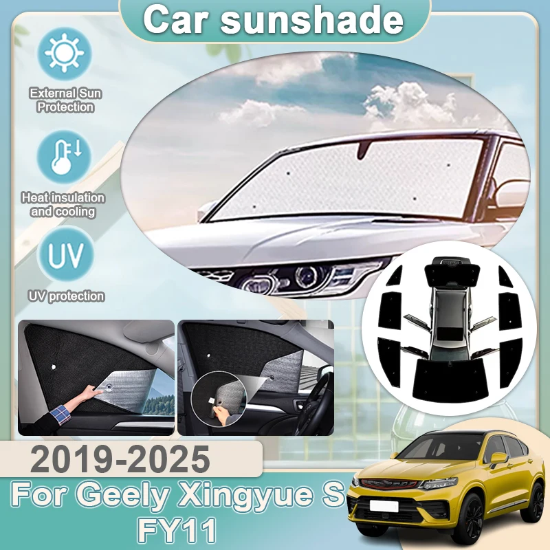 

Full Coverages Sunshades For Geely Xingyue S Tugella Knewstar 001 Tugella 2019-2025 Reflector Shade Visor Sunscreen Window Tools