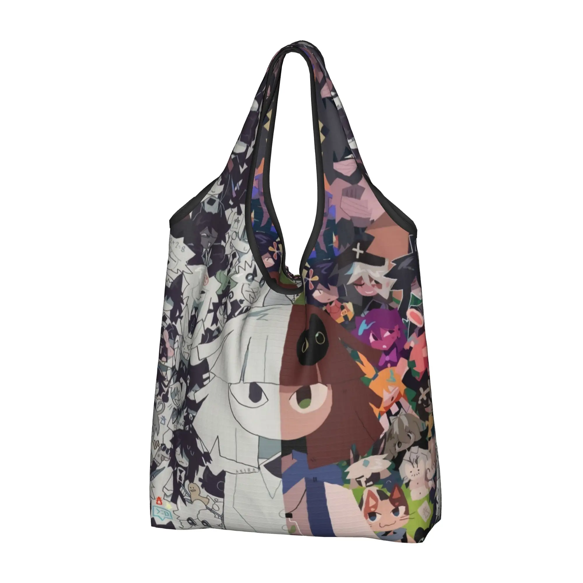 Reusable Cartoon  Miss Circle Anime  Shopping Bag Women Tote Bag Portable  Grocery Shopper Bags