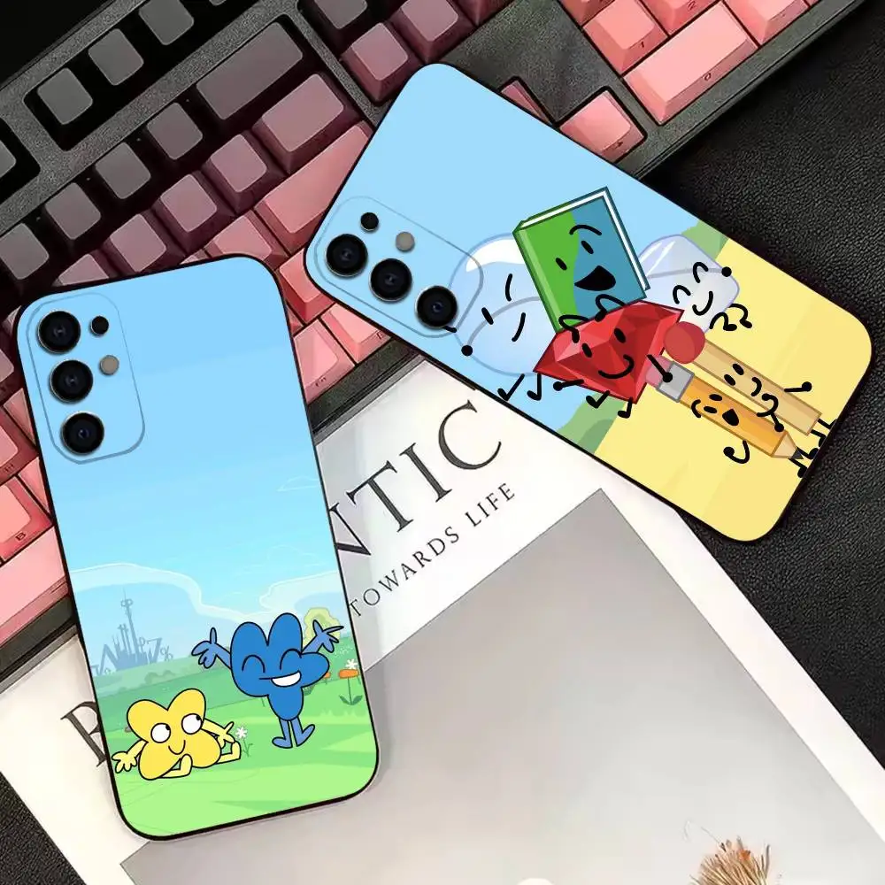 B-BFDI Battle animation  Phone Case For Samsung S26,S25,S24,S23,S22 Black Soft Protective Phone Case