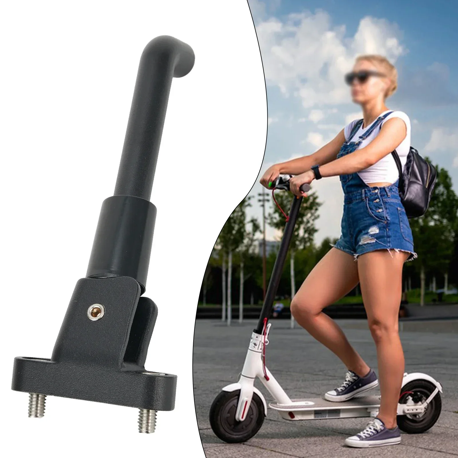 Suporte de pé de metal scooter elétrico suporte de pé scooter elétrico kickstand alongar 1 pçs preto/branco novo