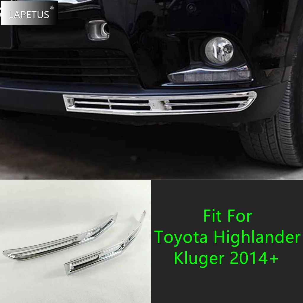 

ABS Front Bumper Corner Strip Below Fog Light Lamp Frame Cover Trim Chrome Accessories For Toyota Highlander Kluger 2014 - 2018