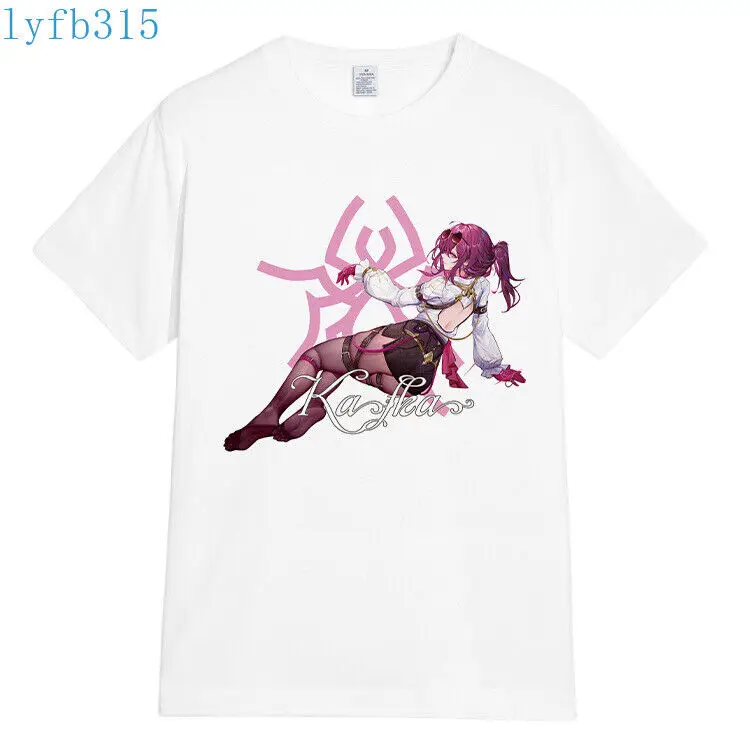

Anime Honkai: Star Rail Kafka T-Shirts Men Women White Short Sleeve Tops #5