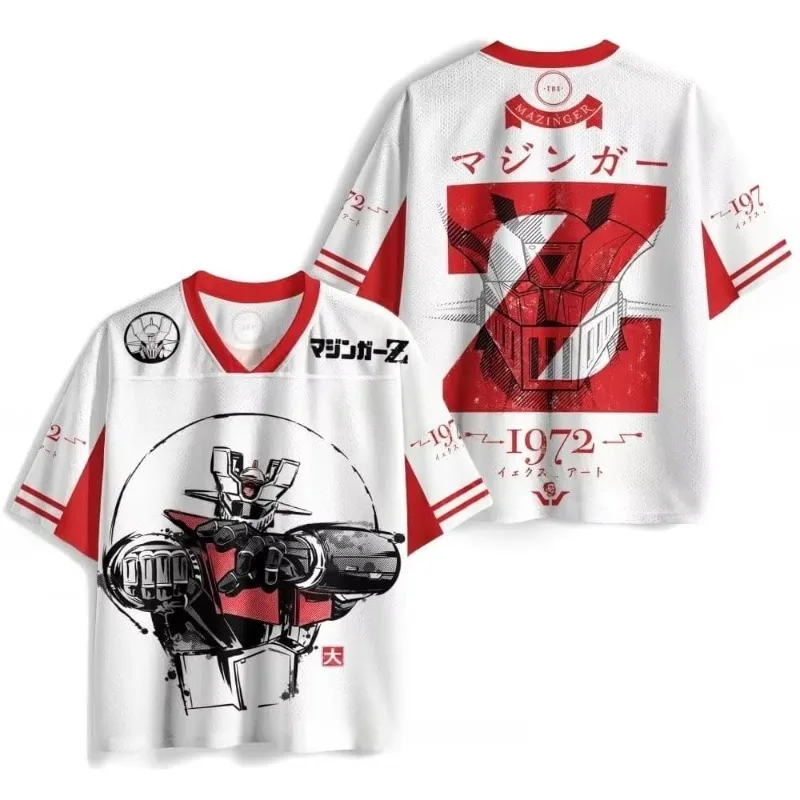 Mobile Suit Gundam Baseball Jersey for Kids Cartoon Short Sleeve T-shirt Casual Sports Tops Summer V-neck Tee Children Clothing view 5