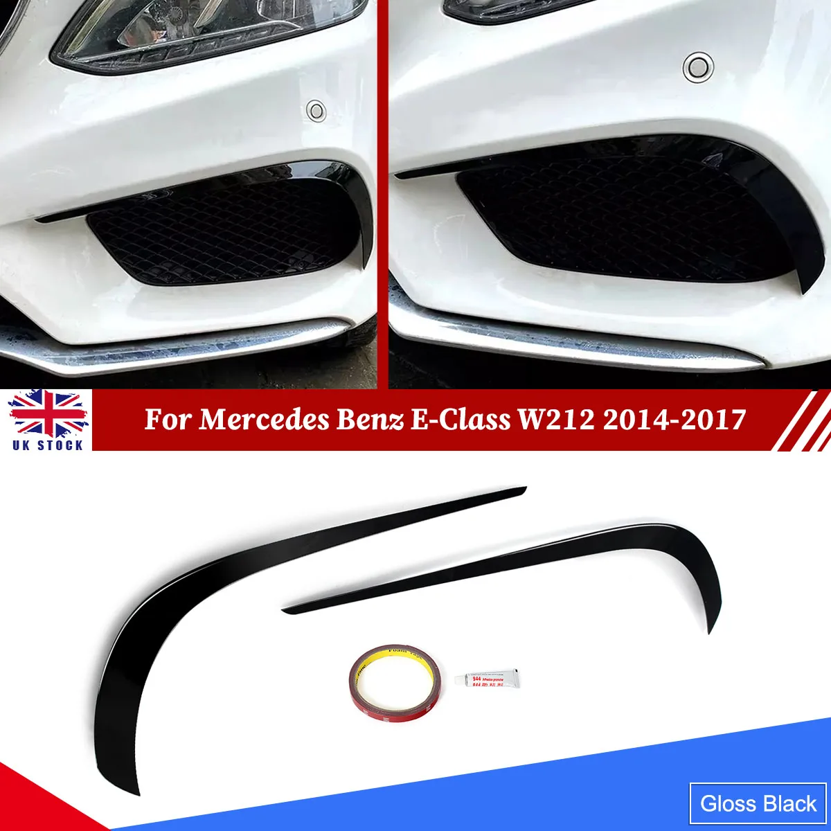 Nebelscheinwerfer-Abdeckung, Zierleisten, Dekorationsstreifen für 2014–2017 Mercedes-Benz E-Klasse W212 Nebelscheinwerfer, Augenbrauenverkleidung, E250 E300 E350 E400 E550