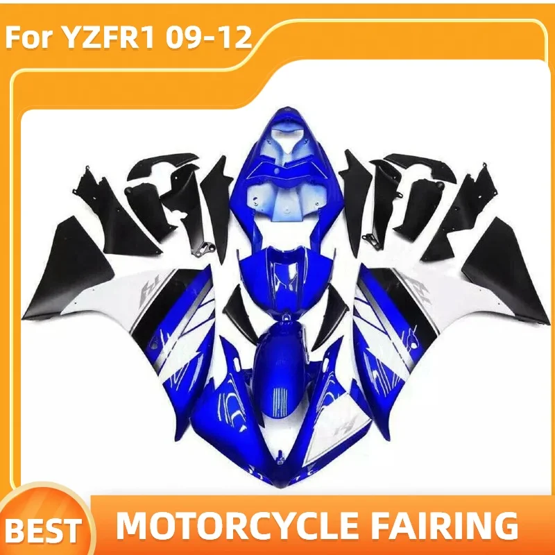 Blue White Fairing Kit For 2009 2010 2011 2012 YAMAHA YZFR1  YZF-R1  09-12 High Grade Sport Bike Body Rebuild Free Custom