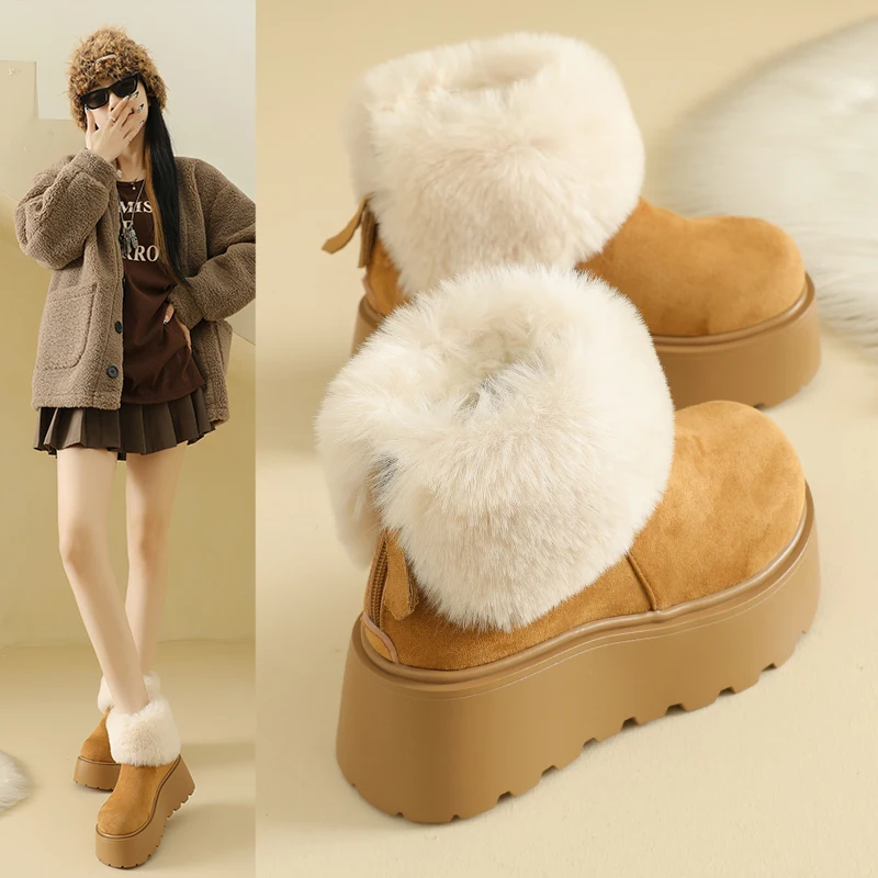 

Snow boots for outdoor casual women, ankle boots, fashionable and warm shoes for winter, HY01