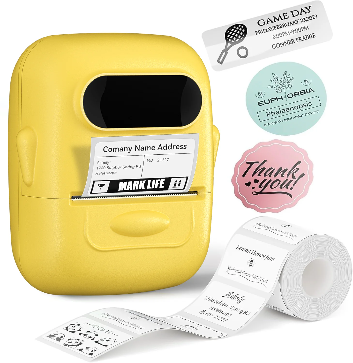 

Marklife Thermal Label Printer P50 Yellow Mini Bluetooth Inkless Label Printer Self-adhesive Maker For Gift/Diy Creative/Marking