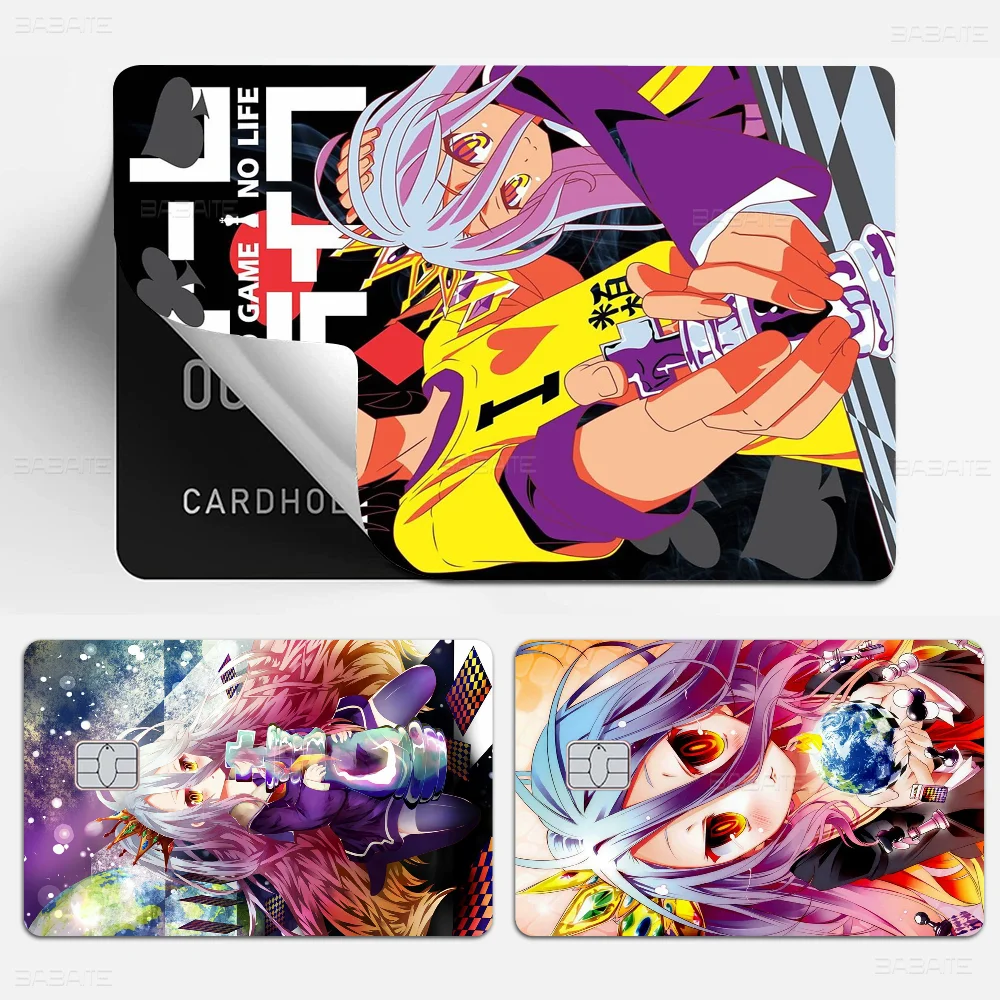 Classic Anime No Game No Life Fashion Matte Gold Silver Black Matte Film Skin Sticker Tape For Bank Credit Debit Card