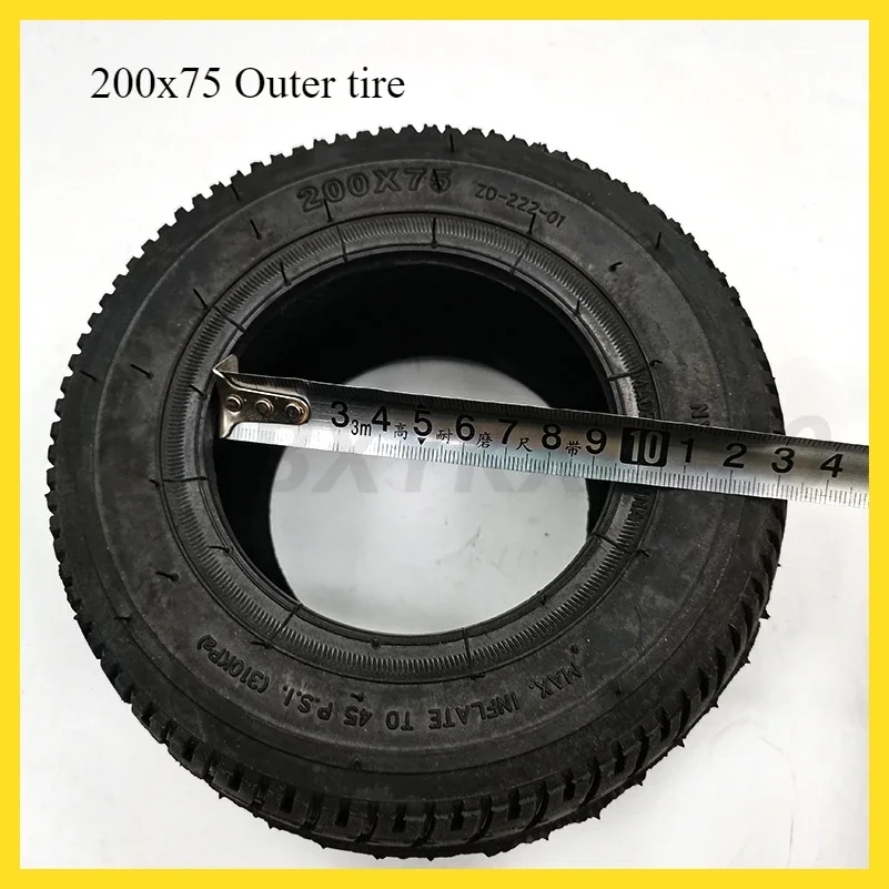 8 inch Pneumatic Tyre 200x75 Outer Tyre Inner Tube 200*75 Tyre for Electric Scooter Go Kart Accessory