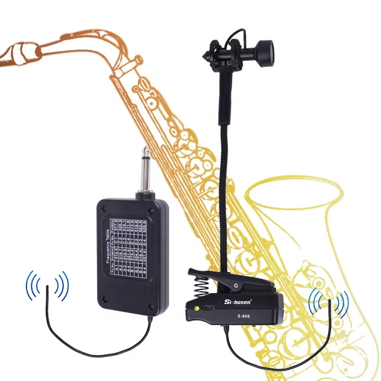 

Hooqu 510 MHz - 530 MHz Cordless Clip Musical Instrumental UHF Mic Wireless Saxophone Microphone With Receiver