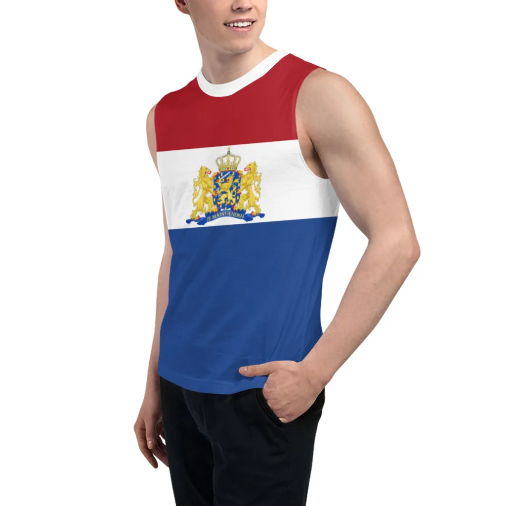 Sleeveless T-shirt Netherlands Flag 3D Men's Boys Tshirt Gyms Tank Tops Fitness Joggers Basketball Training Vest
