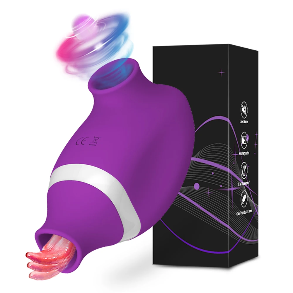 2 in 1 Clit Sucker Vibrator Female for Women G-Spot Sucking  Licking Double Stimulation Nipples Massagers Tongue Sex Toy Adult