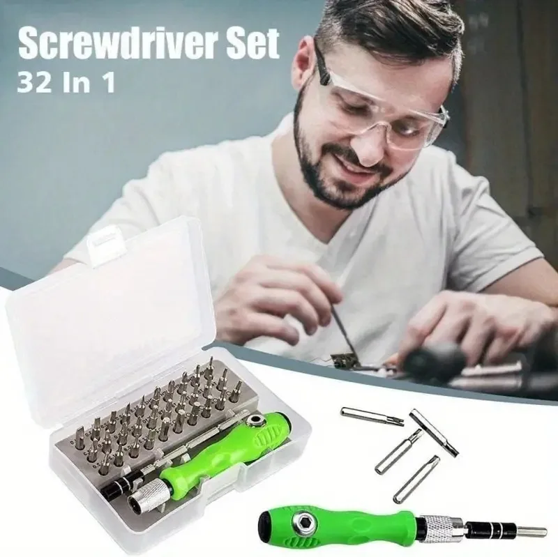 32 in 1 Multifunctional Screwdriver Set with 30 PCS Torx Phillips Magnetic Screw Driver Bits Mini Repair Tool for Phone Watch PC