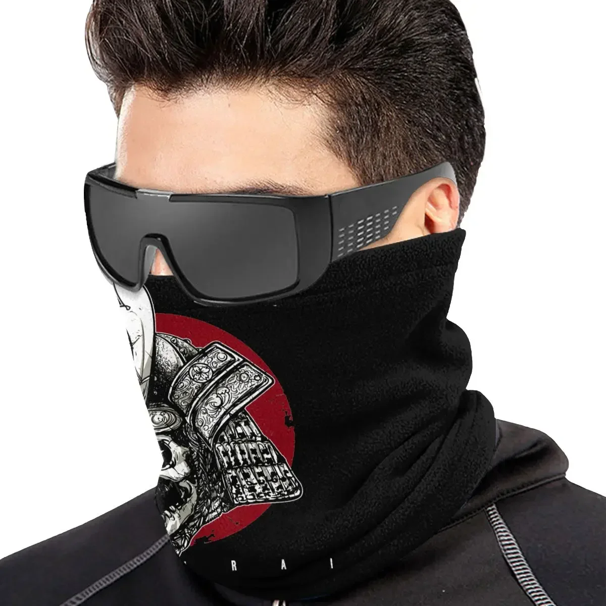 Wicked Samurai Maskyakuza Ronin Japan Microfiber Neck Gaiter Bandana Scarf Warmer Camping Neck Warmer