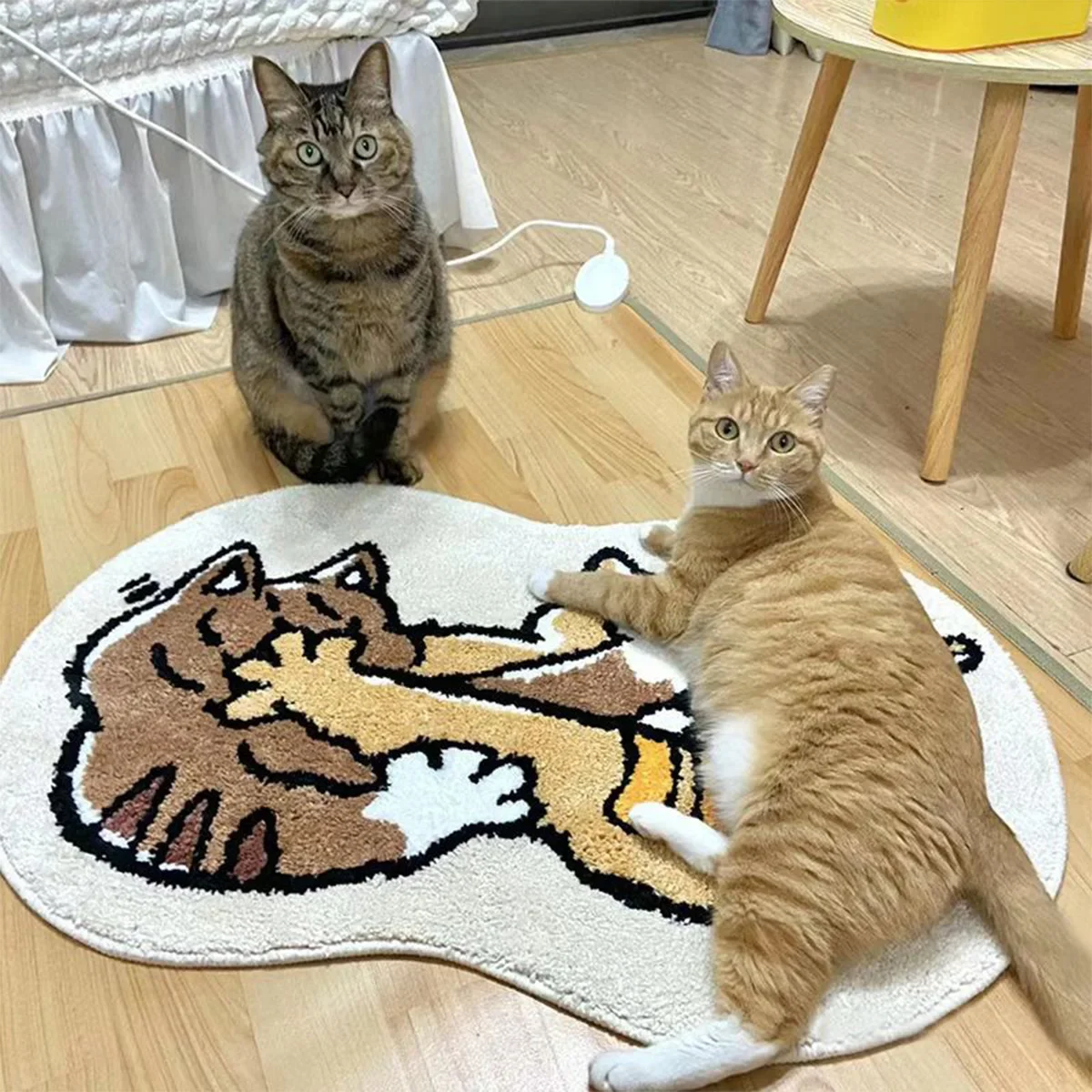 

Cartoon Cat Carpet for Bedroom, Bedside Rug, Home Decoration, Living Room, Soft, Fluffy, Plush Floor Mat, Cloakroom, Area Rugs