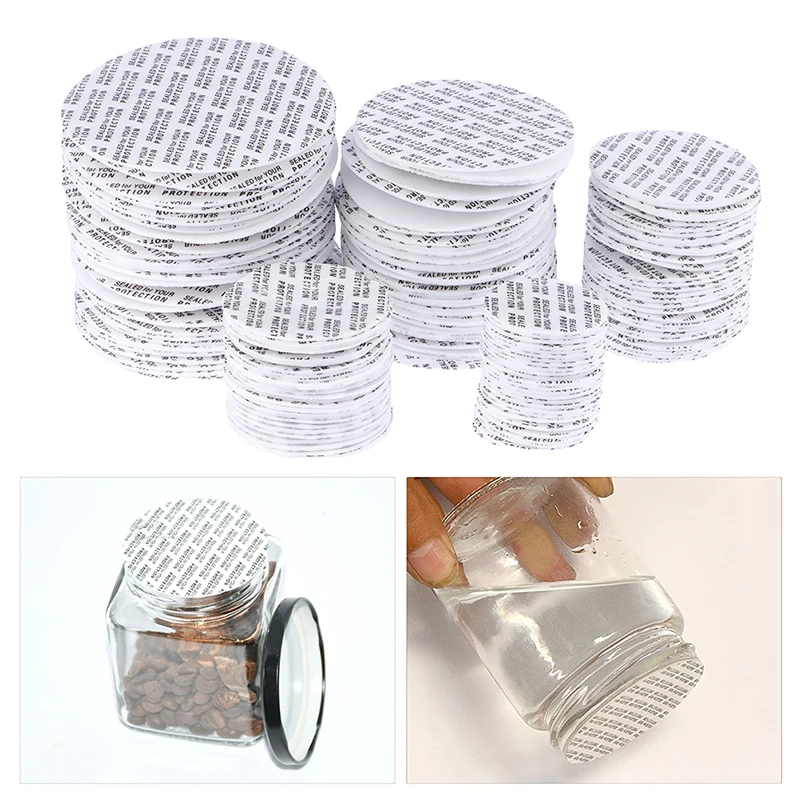 200Pcs Self-adhesive Foam Pressure Sensitive Seal Cap Lining Tamper Resistant Seals Liner For Cosmetic Jar Bottle Pot 20mm-101mm