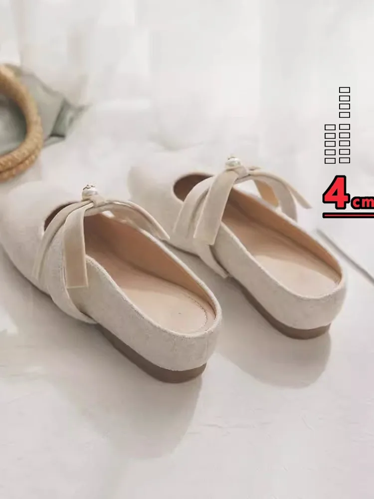 

Женские вечерние туфли-слиперы из овчины на тонком каблуке, весенние, летние, для улицы, повседневные, с декором в виде бабочек.