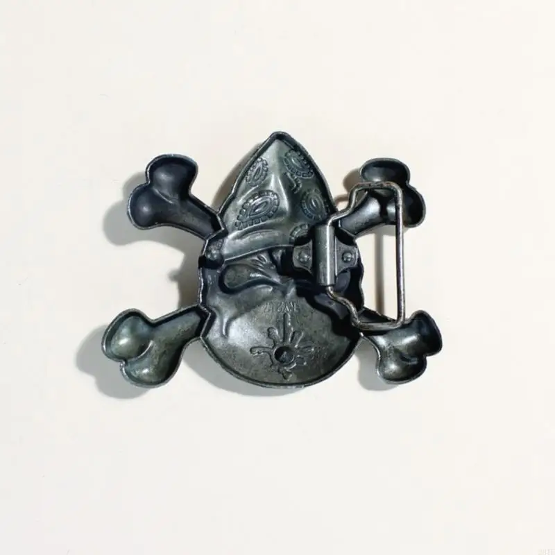 مشبك حزام جديد لعام 2025 بتصميم جمجمة غربية عتيقة مشبك حزام معدني لتعزيز المتانة والراحة في مناسبات مختلفة