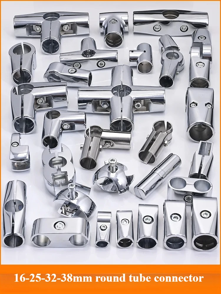 Image of 2 Stücke Aluminiumlegierung Chrom 16mm 22mm 25mm 27mm 32mm 51mm Rohr Rohr T Anzupassen Fitting Klemme Für Display-ständer
