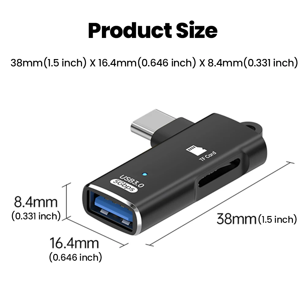 2-in-1 Type C Dual-function OTG Card Reader Adapter TF Card Reader USB3.0 High Speed Transfer Card Reader for iphone 15 16
