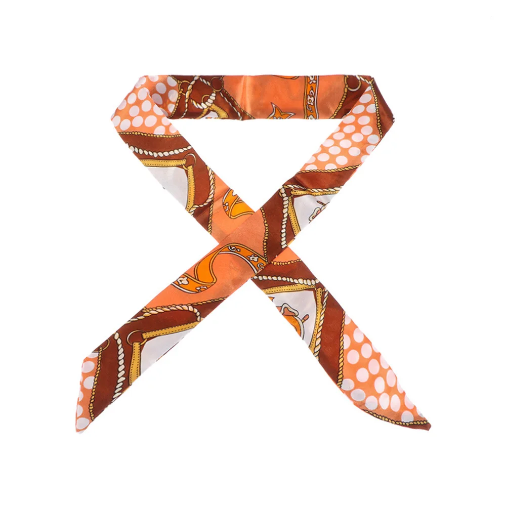 2Pcs Fashion Decoration Accessories Hairband Small Silk Scarf Decor Ribbon Scarf Neck Scarf Handbag Handle Ribbon