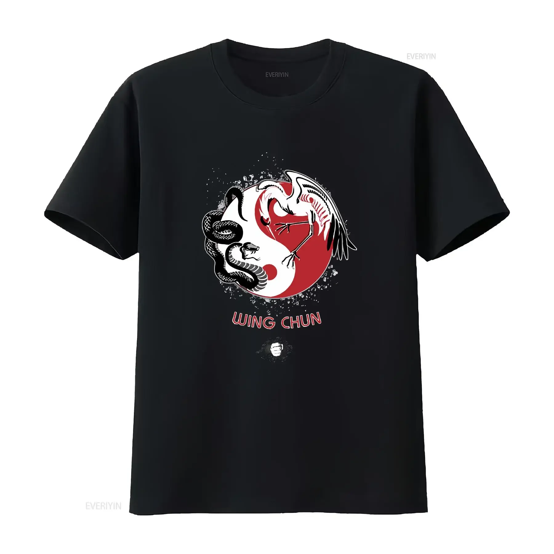 Wing Chun Snake and Crane Battle T Shirt vintage Washed streetwear designer clothes graphic Unisex Breathable Stretched fashion
