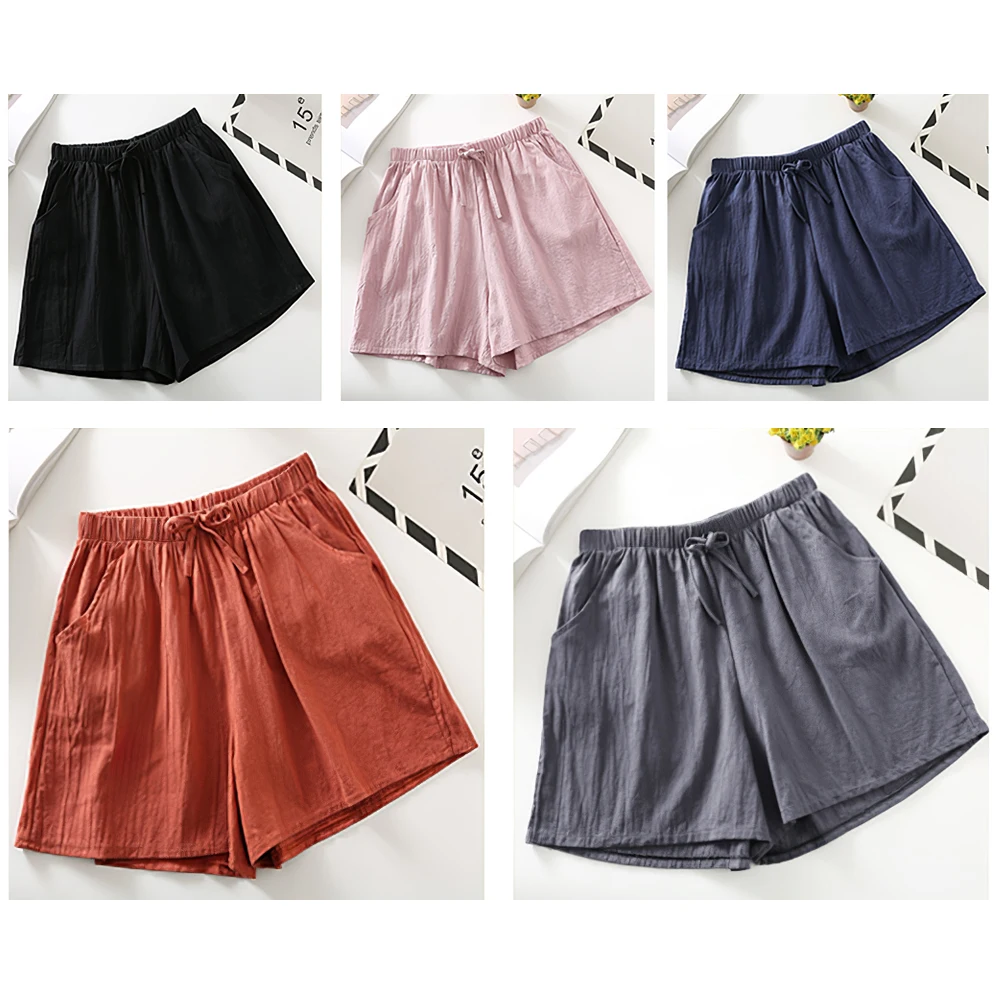 

Women Casual Linen Shorts Summer High Waisted Shorts Sports Fashion Cotton Linen Gym Workout Shorts for Pre and Postpatum