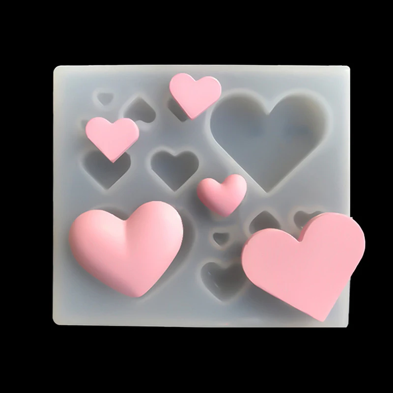 3D Lovely Heart Shape Silicone Mold Epoxy Resin DIY Jewelry Earrings Pendant Tools Kitchen Cake Baking Decoration Chocolate Mold