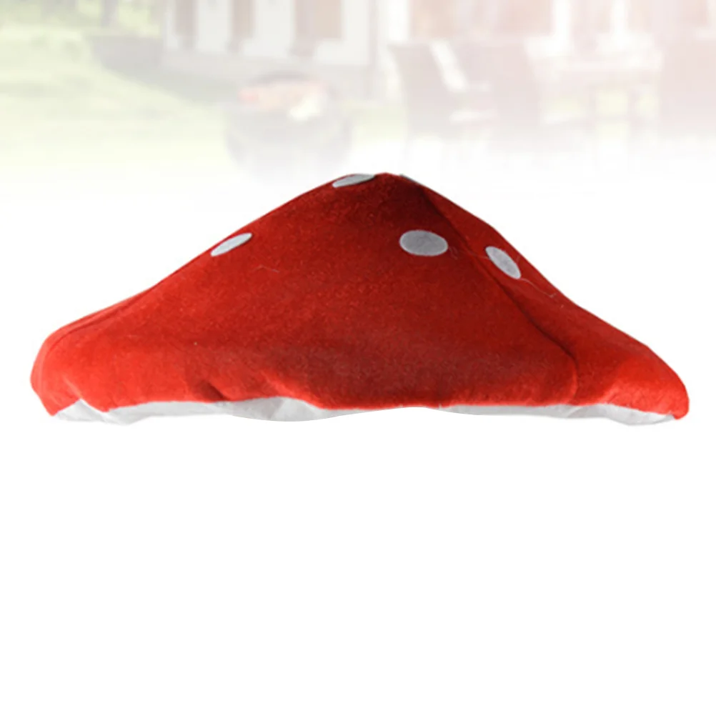 Mushroom Costume Hat Plush Costume Hat for Kids Mushroom Party Supplies Accessory ( White and Red )