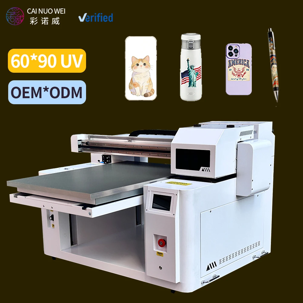 6090 A2 UV Flatbed Printer with Vision Positioningfor Suitable for Batch Production  Print on Phone Case, Logo Customize Gift