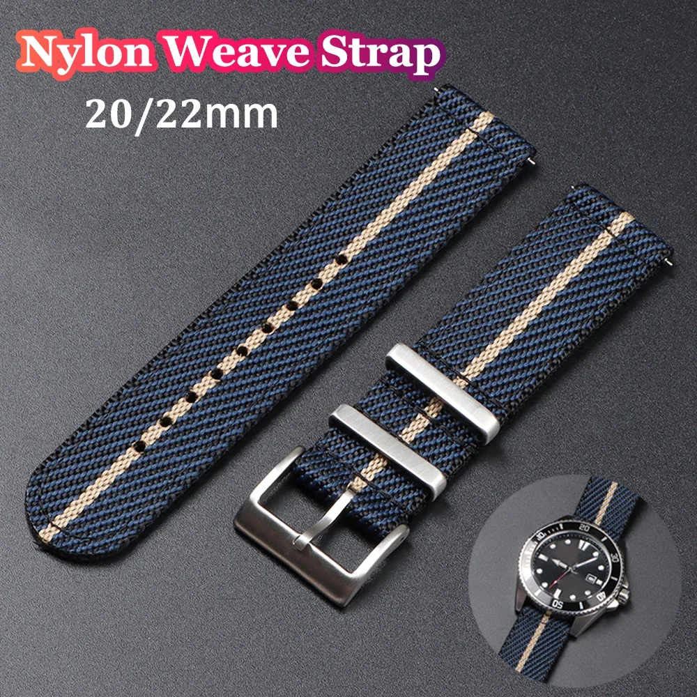 Quick Release Watch Band BraceleFor Swatch for Moonwatch Strap 22mm Weave Nylon Strap for Seiko 20mm for Omega Straps