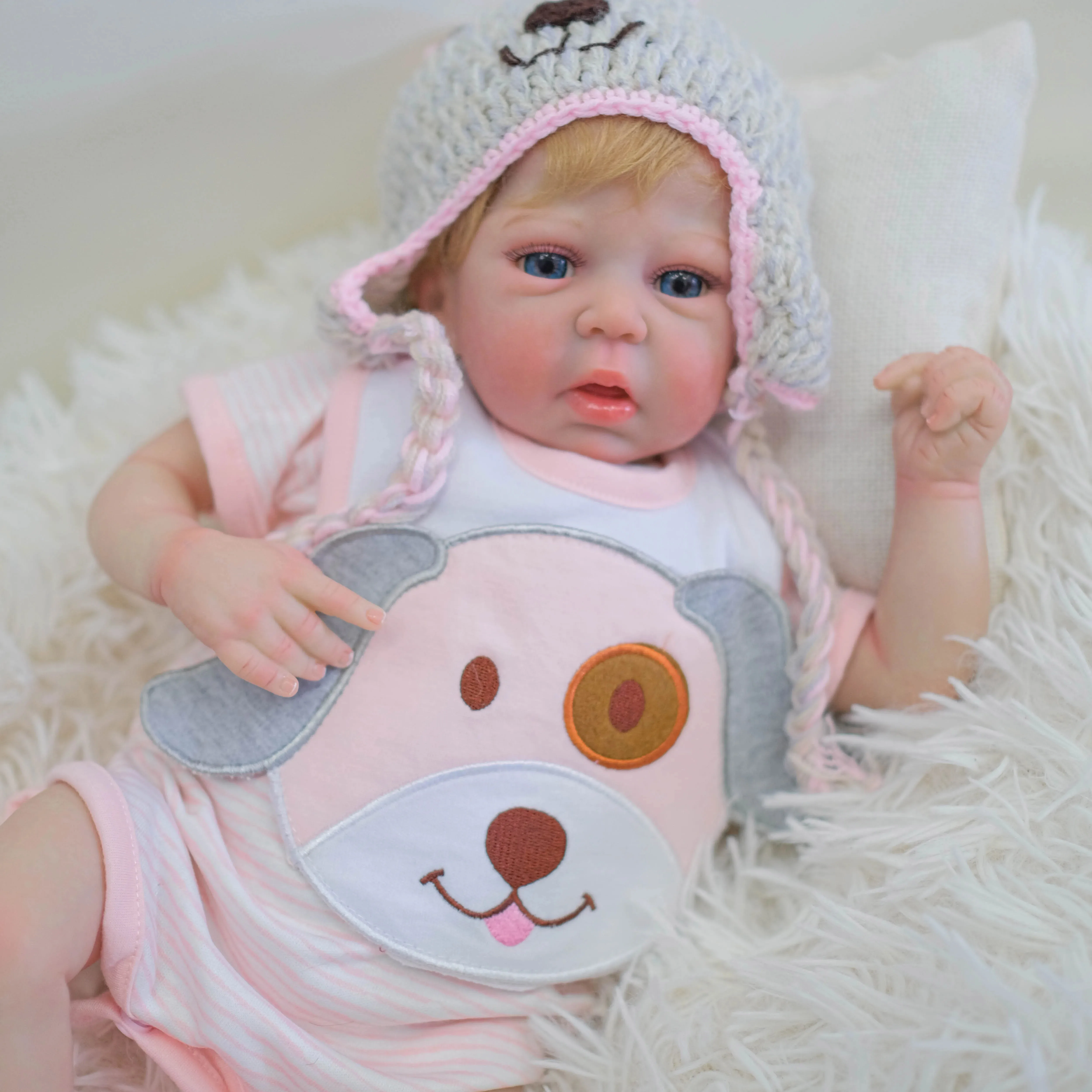 18inch Mindy Newborn Baby Soft Body Reborn Doll Lifelike Cuddly Baby Multiple Layers Painting 3D Skin with Visible Veins