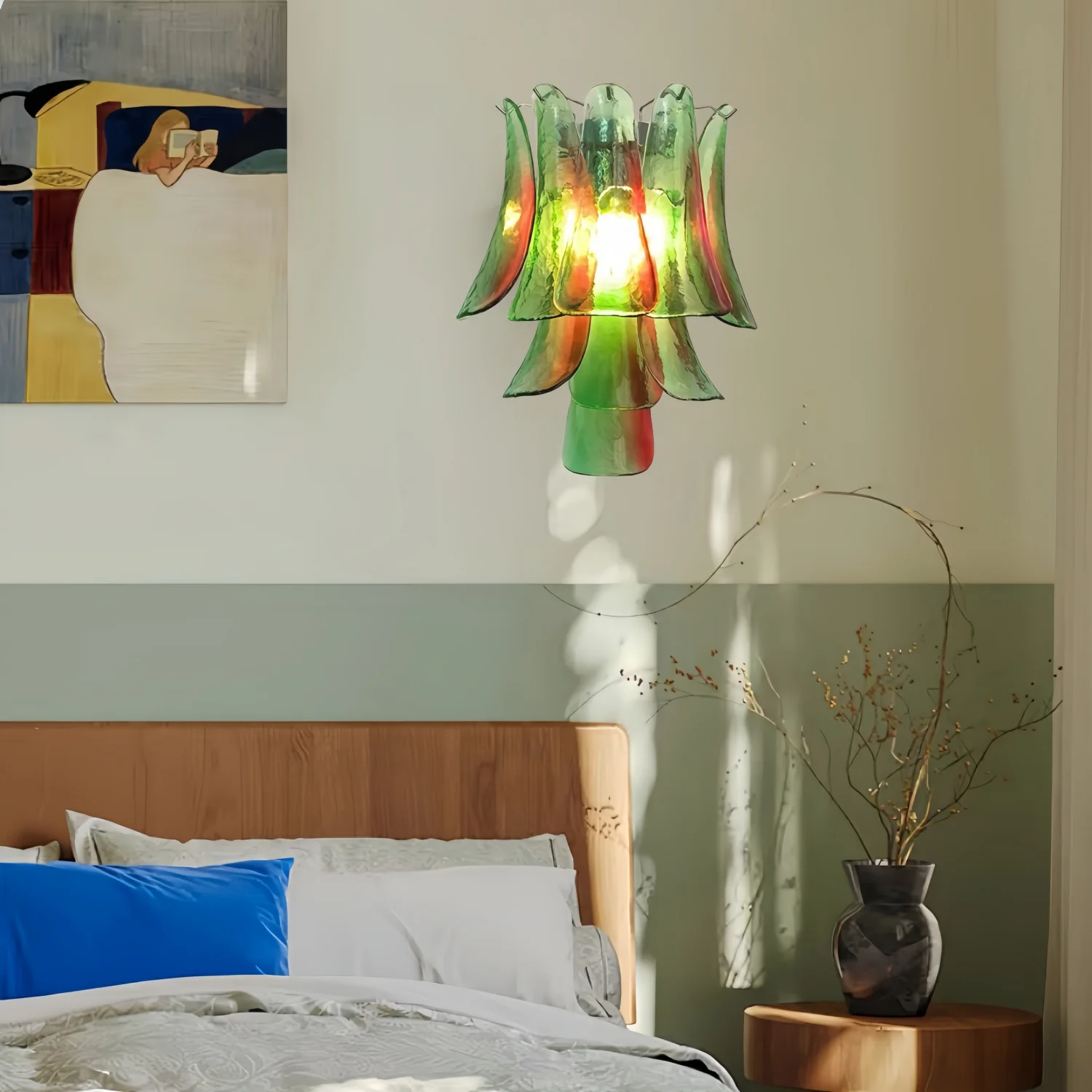 Винтажный настенный светильник из муранского стекла