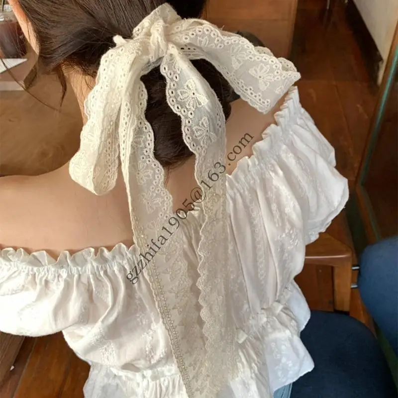 

Lace ribbon, silk scarf belt, hair tie belt, neck ornament, bow ribbon headdress.