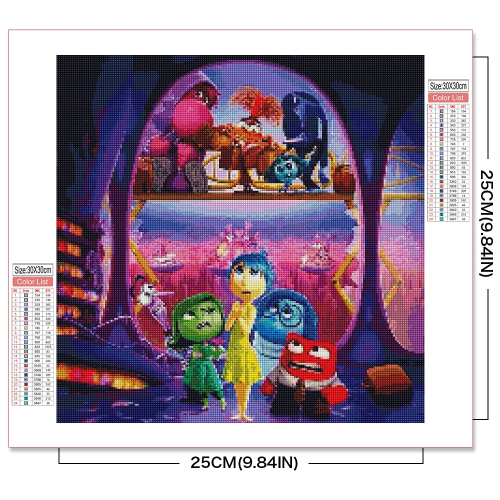 Disney 5D Diamond Mosaic Cartoon Inside Out Full Diamond Painting Joy New Collection Complete Kit Home Decor Handmade Hobby