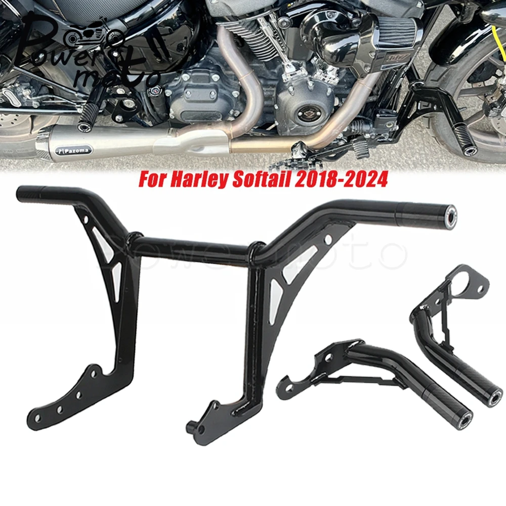

Front Rear Crash Pegs Bar For Harley Softail Street Bob FXBB FXBBS Low Rider ST FXLRST S FXLRS FXLR Fat Bob FXFB FXFBS 2018-2024